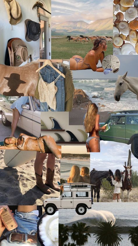 Beachy Cowboy Aesthetic, Coastal Cowboy Home Aesthetic, Ocean Cowgirl Aesthetic, Beachy Country Aesthetic, Costal Cowboy Aesthetic, Coastal Cowgirl Summer Aesthetic, Surf Cowboy Aesthetic, Coastal Cowgirl Mood Board, Coastal Cowgirl Aesthetic Apartment