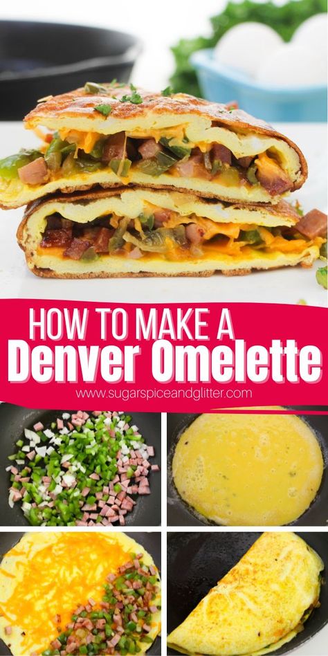 How to make a Classic Denver Omelette, a protein- and veggie-packed breakfast that is perfect for meal prepping or enjoying as a leisurely weekend brunch. Colorado Omelette Recipe, Denver Omelette Recipe, Denver Omelette, Bacon Omelette, Omlet Recipes, Omelette Recipe Easy, Sautéed Veggies, Egg Omelette, Omelets Recipe