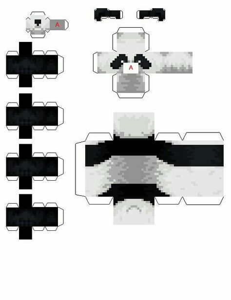 Minecraft 3d Papercraft, Panda Paper Craft, Panda Template, Minecraft Panda, Diy Minecraft Decorations, Paper Minecraft, Minecraft Paper, Papercraft Minecraft Skin, Minecraft Papercraft