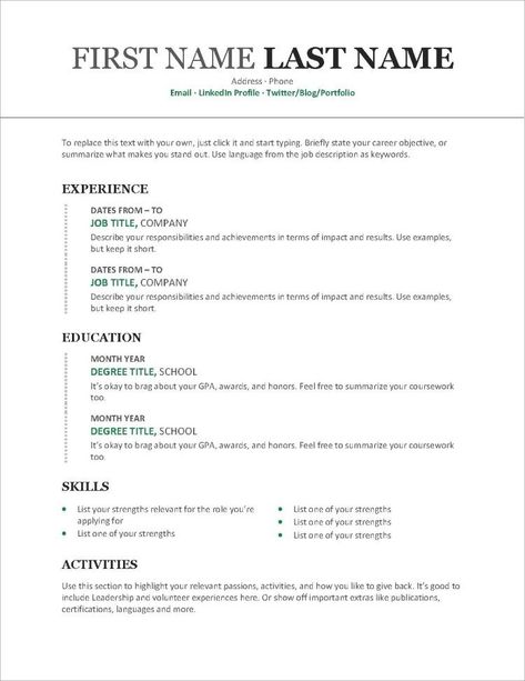 Chronological Resume Template, Free Cv Template Word, Free Professional Resume Template, Free Resume Template Word, Microsoft Word Resume Template, Free Resume Templates, Chronological Resume, Free Resume Template Download, Basic Resume