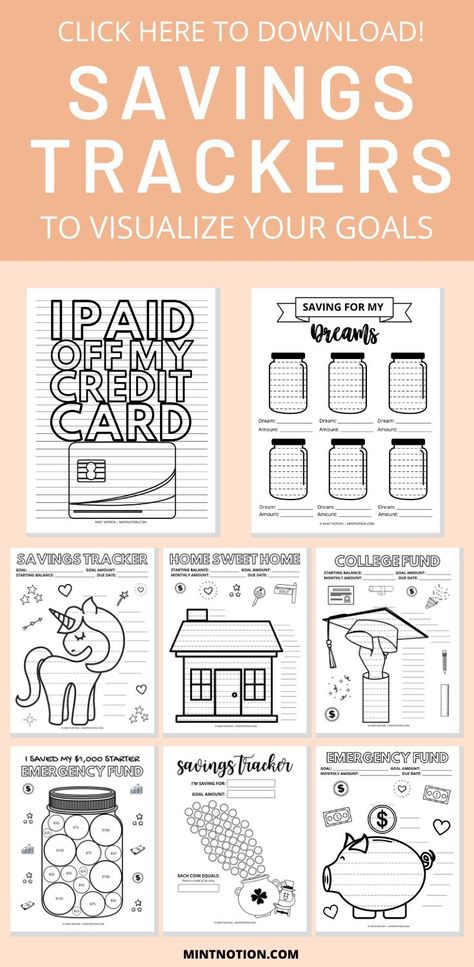 This printable visual savings tracker will help you track your progress and reach your savings goals and sinking funds faster. Color in the worksheet. Organisation, Molde, Goal Tracking Printable, Planner Hacks, Free Budget Printables, Saving Money Chart, Savings Chart, Saving Tracker, Money Chart