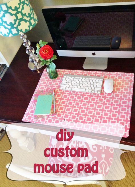 Custom Patterned Desk Pad using wrapping paper! Gotta make one. Great way to spruce up a staged office. Choose paper that enhances your color scheme. Apartment Diys, Secretary Office, School Secretary, Office Life, Cubicle Decor, Custom Desk, Diy Office, Custom Mouse Pads, Desk Ideas