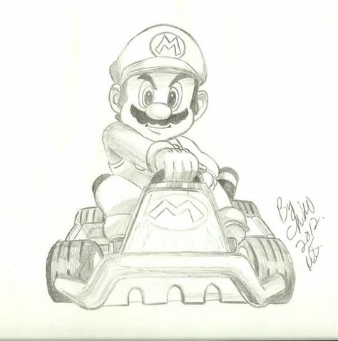 Mario Kart Sketch, Super Mario Sketch, Mario Kart Drawing, Mario And Luigi Drawing, Mario Characters Drawing, Mario Sketch, Super Mario Drawing, Mario Drawing, Football Drawing