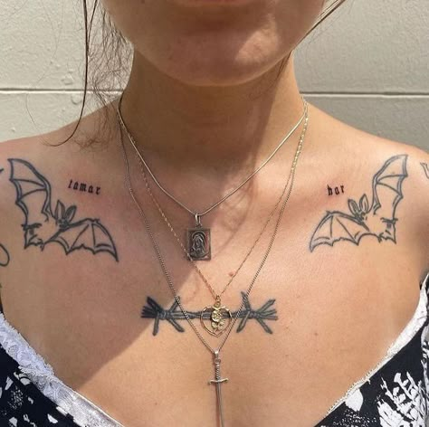 Rare Tattoos, Symmetrical Tattoo, Emo Tattoos, Grunge Tattoo, Miami Ink, Bone Tattoos, Bat Tattoo, Explore Tattoo, Spooky Tattoos