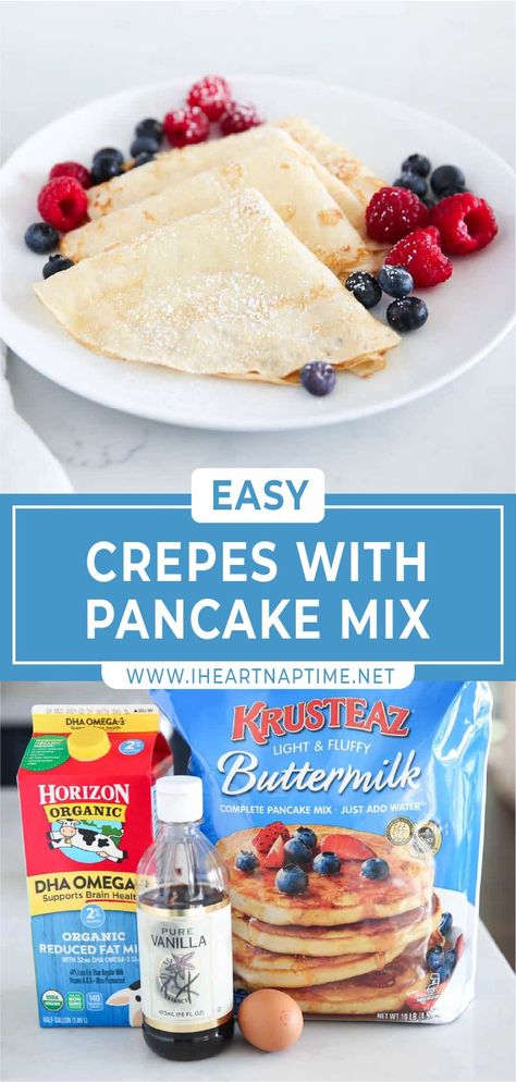 Crepes With Pancake Mix, Crepe Pancake Recipe, Easy Pancake Mix, Crepe Mix, Pancake Mix Recipe, Homemade Crepes, Homemade Chocolate Truffles, Easy Crepe Recipe, Dessert Truffles