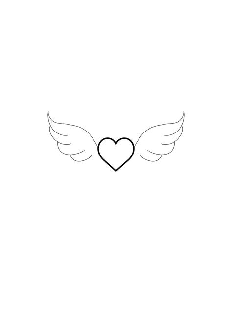 Heart With Angel Wings Tattoo, Halo Tattoo, Heart With Wings Tattoo, Crazy Tattoos, Small Girly Tattoos, Wing Tattoo Designs, Mommy Tattoos, Small Angel, Angel Wings Tattoo