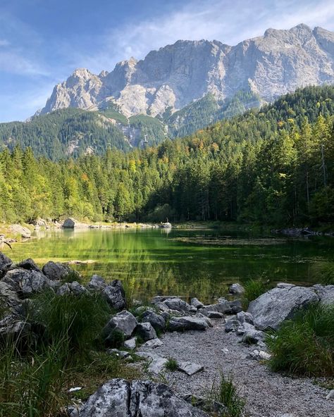 leaving my favorite place for the next big adventure 🇨🇦 #bayern #dessammamia #mountains #zugspitze #lake #nature #love #home #canada #adventure Aesthetic Nature Scenery, Lake In Mountains, Lakes Aesthetic, Lake Aesthetics, Big Beautiful Houses, Mountains Canada, Canada Lake, Canada Life, Adventure Core