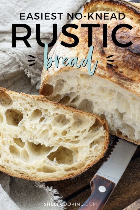 Easy Rustic Bread, Rustic Bread Recipe, Fancy Grilled Cheese, Yummy Bread, Artisan Bread Recipes, Bread Pan, Rustic Bread, Pantry Shelving, Shelving Ideas