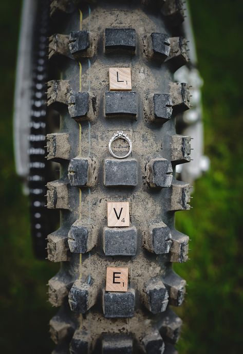 Motocross Wedding, Dirt Bike Wedding, Bike Wedding, Motorcycle Wedding, Creative Shots, Bike Couple, Motocross Love, Bike Tattoos, Bike Quotes