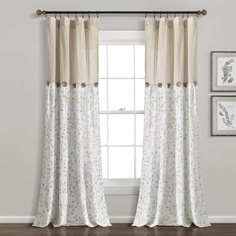 PRICES MAY VARY. 100% Linen Anyone decorating a welcoming farmhouse styled living room or dining room will love this botanical window curtain. Printed with airy florals and embellished with buttons, this window panel has a soft aesthetic that suits a cottage or farmhouse interior. Inspired by nature, this delicately decorated window curtain graces your home with a lovely farmhouse style. Cozy and welcoming, this curtain is embellished with six buttons for a bit of style. The charming florals are High Curtains, Neutral Green, Garden Window, Button Embellishments, Lush Decor, Sheer Curtain Panels, Farmhouse Curtains, Garden Windows, Soft Aesthetic