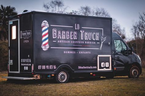 Barber Van, Grooming Trailer, Mobile Beauty Salon, Mobile Barber, Barber Shop Interior, Short Hair For Boys, Barbershop Design, Mobile Beauty, Box Truck