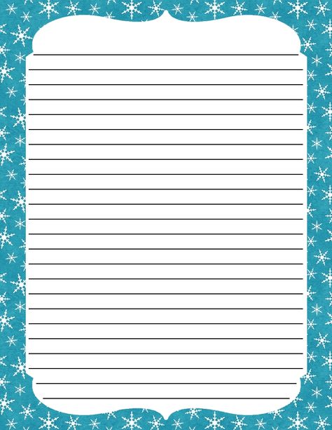 Winter writing paper lined .... Free to use & free to share for personal use. <3 Winter Writing Paper, Dr Seuss Crafts, Frames Ideas, Seuss Crafts, Room Things, Winter Writing, Free Printable Stationery, Writing Paper Printable, Essay Writer