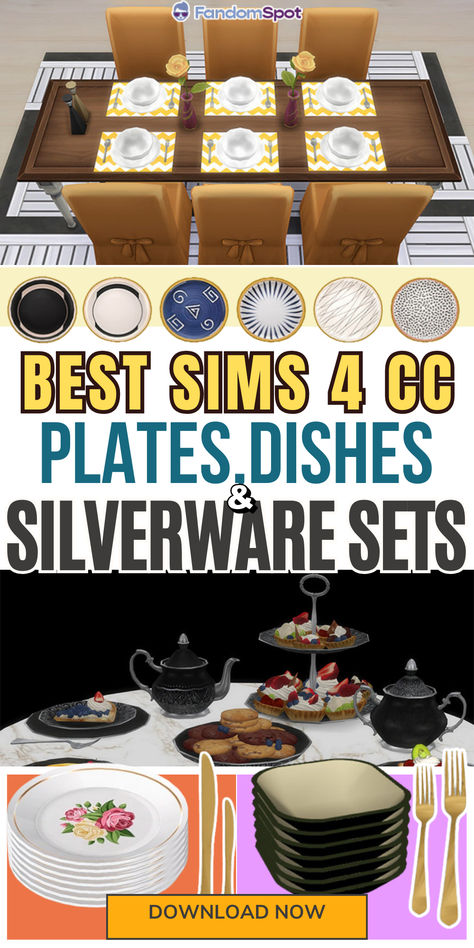 Looking for some dining decor to add into your Sim's households? Well these collections of clutter offer unique plates, dining dishes, cups, silverware, and placemats -- plus lots more! Sims 4 Cc Plate Set, Sims 4 Plates Cc, Sims 4 Placemats, Silverware Sets, Different Kinds Of Coffee, Cc The Sims 4, Sims 4 Anime, Cc Furniture, Unique Plates