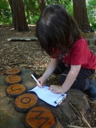 Literacy Outdoors, Outdoor Preschool, Student Appreciation, Nature Preschool, Forest Schools, Forest Ideas, Invitation Writing, Nature Therapy, Forest School Activities