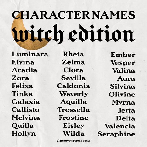 Witchy Last Names For Characters, Names For Fictional Towns, Witchy Surnames, Witch Names Ideas Girl, Witchy Store Names, Fey Names, Names That Mean Magic, Witchy Username Ideas, Witchy Last Names