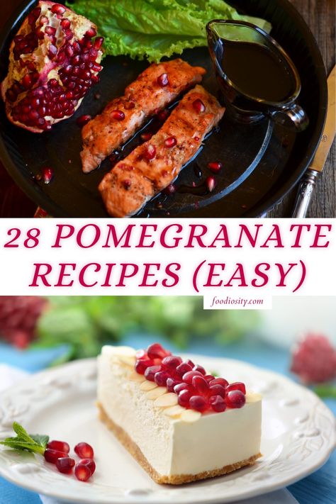 28 Delicious Pomegranate Recipes - Foodiosity Pomegranate Bread Recipes, Pomegranate Seed Recipes, Pomegranate Bread, Pomegranate Recipes Dinner, Pomegranate Recipes Baking, What To Make With Pomegranate, Recipes Using Pomegranate Seeds, Palmagranet Recipe, Pomagranet Recipe Dessert