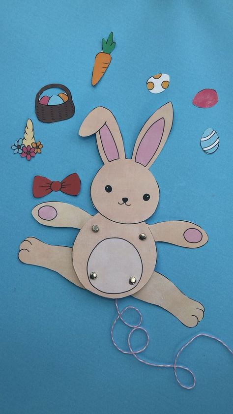 Rabbit Puppet Craft, Easter Puppets, Bunny Puppet, Steam Activity, Easter Paper Crafts, Bunny Craft, Paper Bunny, Fun Easter Crafts, Toilet Paper Crafts