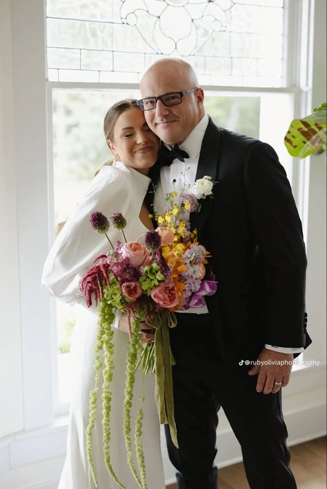 Edgy Bridal Bouquet, Orchid Wildflower Bouquet, European Hand Tied Bouquet, Anti Bride Bouquet, Hanging Amaranthus Bouquet, Modern Bridal Bouquet Unique, Fuschia Wedding Flowers, Unique Bridesmaid Bouquet, Whimsical Bouquet