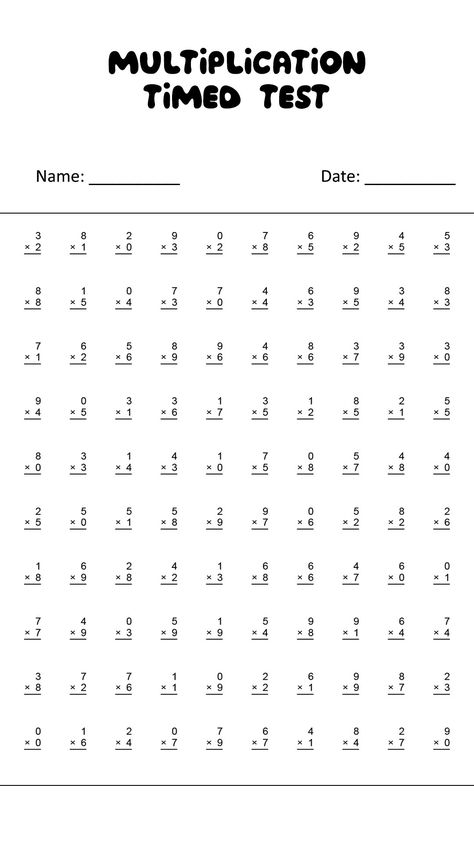 100 Problem Multiplication Timed Test Easy Multiplication Worksheets, Detention Worksheets, 3rd Grade Math Worksheets Multiplication Free Printable, Grade 4 Multiplication Worksheets, Multiplication Worksheets 4th Grade, Multiplication Sheet, 4th Grade Worksheets Free Printables, 100 Multiplication Facts Worksheets, Multiplication Grade 2 Worksheet