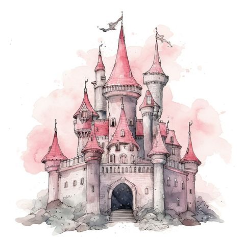 Watercolor Princess Castle 10 Digital Clipart Bundle High - Etsy Canada Cute Castle Drawing, Drawing Castle, Fantasy Castle Illustration, Cute Castle, Princess Castle Drawing, Castle Drawings, Fantasy Castle Drawing, Fairytale Castle Drawing, Watercolor Castle