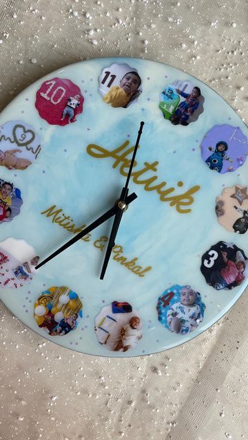 Mouldit Art Ideas On Canvas, Mouldit Art, Resin Art Clock, Resin Arts, Photo Wall Clocks, Photo Clock, Resin Clock, Fabric Painting Techniques, Macrame Bracelet Patterns