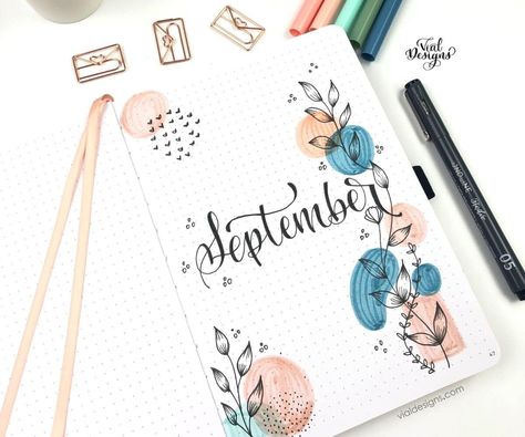 September Month, Bullet Journal September, Drawing Themes, Bullet Journal Set Up, Paper Art Design, Bond Paper Design, Creating A Bullet Journal, Botanical Drawing, Bullet Journal Mood Tracker Ideas