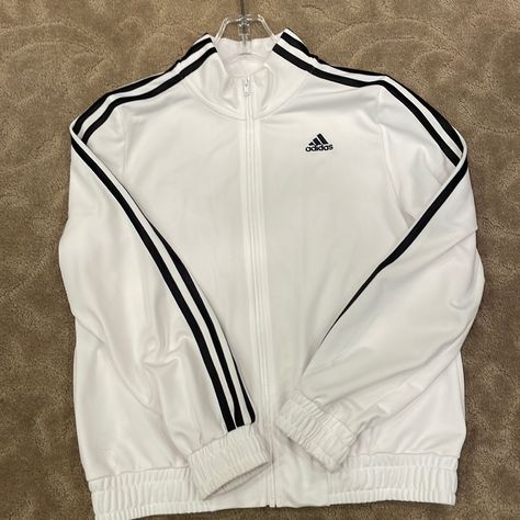 Girls Adidas White Warm Up Jacket New Without Tags Adidas Jacket Aesthetic, White Adidas Jacket, Adidas Clothes, White Jackets, Jacket Adidas, Jackets Fashion, Adidas Girl, Adidas Jackets, Adidas Outfit