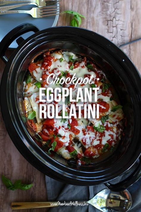 Crockpot Eggplant, Slow Cooker Eggplant, The Family Freezer, Family Freezer, Eggplant Rollatini, Spinach And Ricotta, Cheap Clean Eating, Garden Vegetables, Eggplant Recipes