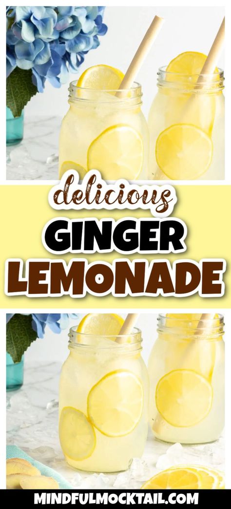 Sparkling Ginger Lemonade, Lemonade Ginger Ale Punch, Strawberry Ginger Lemonade, Ginger And Lemon Drink, Ginger Ale Drinks Non Alcoholic, Lemon Drinks Nonalcoholic, Ginger Drinks Healthy, Lemon Ginger Drink Recipe, Ginger Lemonade Recipe