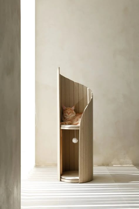 Tower of Time Mocha Cat Tree - 0cm Cat Tree Aesthetic, Cat Dynamic, Cat Tree Ideas, Modern Cat Tower, Cat Furniture Design, Apartment 2023, Cat Space, Toilette Design, Tranquil Home