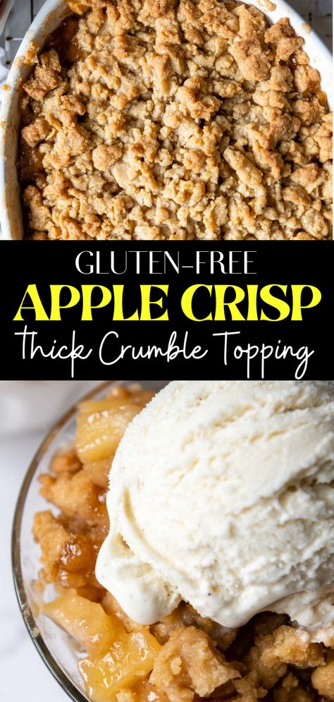 Gluten Free Apple Recipes, Gluten Free Apple Crisp, Cinnamon Filling, Easy Apple Crisp Recipe, Apple Crisp Recipe, Easy Gluten Free Desserts, Apple Dessert, Apple Crisp Recipes, Gf Desserts