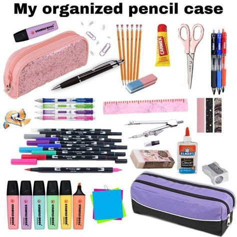 Pencil Pouch Essentials List, What To Have In Your Pencil Case List, Pencil Case List School Supplies, Study Pencil Case, Things You Need In Your Pencil Case, Pencil Case Must Haves, Things To Put In Pencil Case, What To Put In Your Pencil Case List, High School Pencil Case Essentials