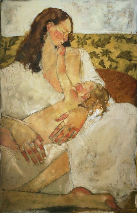 OLIVIA MAE PENDERGAST, Mother, 2015 Breastfeeding Art, Arte Peculiar, Mother Art, Impasto Painting, Oil Painting Portrait, Portrait Artist, Old Man, Figure Painting, Figurative Art