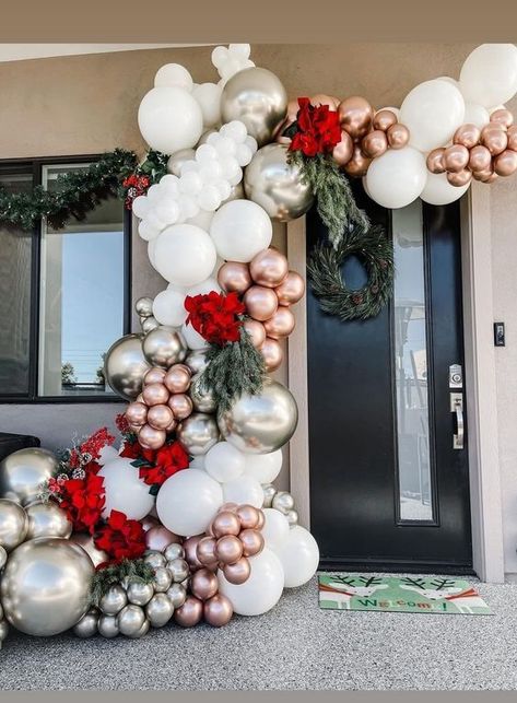 Christmas Bridal Showers, Christmas Balloon Decorations, Holiday Balloons, Deco Ballon, Balloon Arch Kit, Holiday Baby Shower, Christmas Party Decoration, Garland Ideas, Christmas Shower