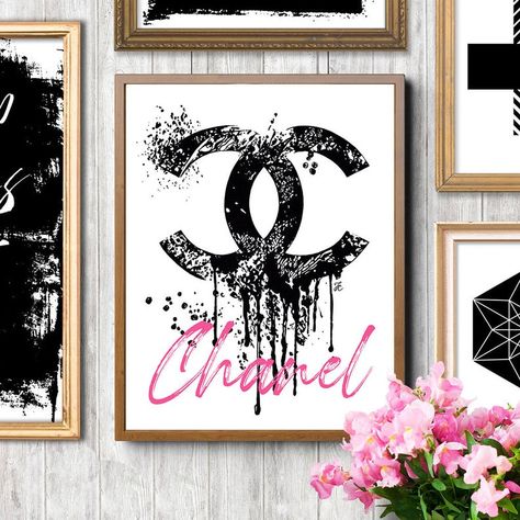 Chanel Logo Print Fashion Wall Art Chanel Poster Chanel Wall | Etsy Chanel Wall Decor, Coco Chanel Wallpaper, Chanel Art Print, Puppy Wall Art, Chanel Poster, Chanel Wall Art, Chanel Art, Watercolor Fashion, Etsy Prints