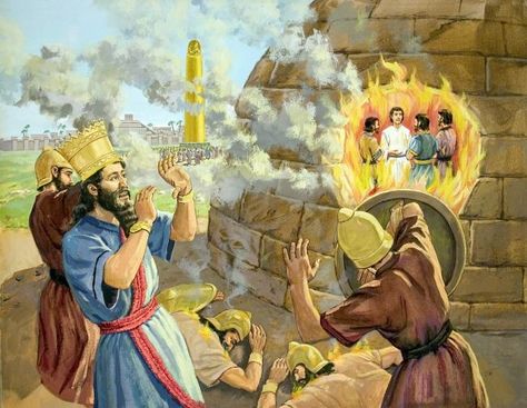 Fiery Furnace story illustration Daniel Fiery Furnace Craft, The Fiery Furnace Activities, The Fiery Furnace Craft For Kids, Fiery Furnace Bible Story, Bible Pic, Daniel 3, Fiery Furnace, Book Of Daniel, Story Illustration