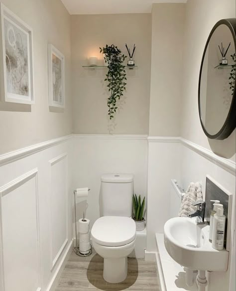 Small Downstairs Toilet, Downstairs Cloakroom, Toilet Room Decor, Bilik Air, Small Toilet Room, Downstairs Toilet, Toilet Room, Small Toilet, Small Bathroom Makeover