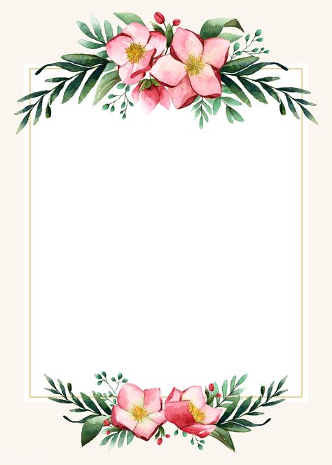 Flowers invitation card template vector | premium image by rawpixel.com / busbus / NingZk V. Flower Invitation Card, Wedding Invitation Background, Floral Invitations Template, Floral Wedding Invitation Card, Fleur Design, Karten Design, Invitation Background, Green Wedding Invitations, Wedding Invitation Card Design