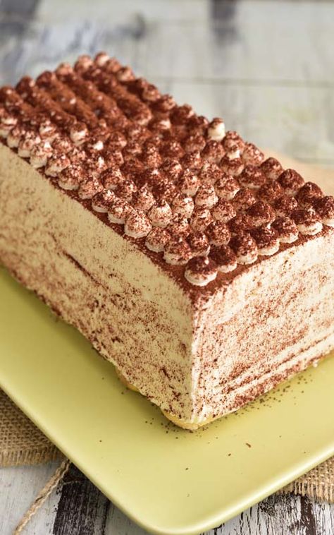 baileys tiramisu dusted with dark cocoa powder