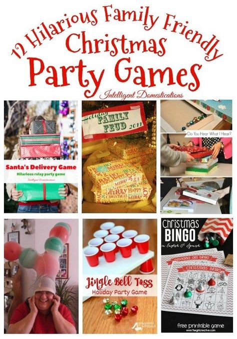 12 Hilarious Christmas Party Games Ideas. Family Friendly Christmas Party Games. #Christmas #FamilyGames Natal, Family Friendly Christmas Party, Teenage Party Games, Christmas Gift Games, Christmas Party Activities, Xmas Games, Fun Christmas Party Games, Christmas Games For Family, Family Christmas Party