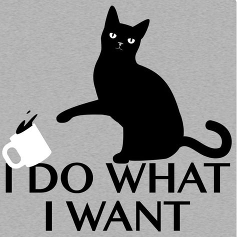 Coffee Mug Illustration, Mug Illustration, I Do What I Want, Cat Spray, A Black Cat, Cat Quotes, Cat Tee, Russian Blue, Cat Coffee