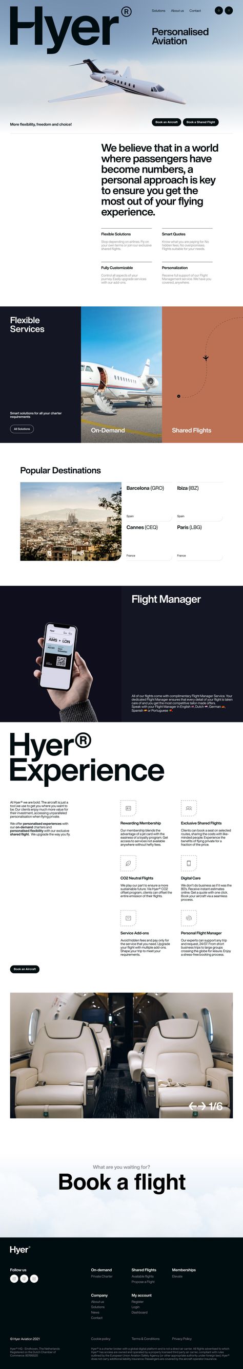 HYER® - | Land-book - the finest hand-picked website inspirations Private Jet Website Design, Fly Private, Web Design Mobile, Swiss Style, Booking Website, Style Web, Flight Booking, Ux Design Inspiration, Swiss Design