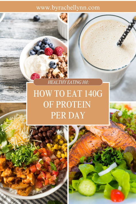 Learn the importance of protein and how to incorporate protein into your diet each day. Easily reach your protein and weight loss goals. A sample meal plan for 140G of Protein. Protein meals. Protein rich foods. Protein snacks. Protein Every Meal, Meal Planning Protein, High Protein Meal Prep With Macros, Best Protein Meals For Women, 6 Meals A Day Meal Plan Ideas, Women High Protein Meal Plan, Meals With A Lot Of Protein, Greens And Protein Diet, High Protein Menu Plan Diet Meals