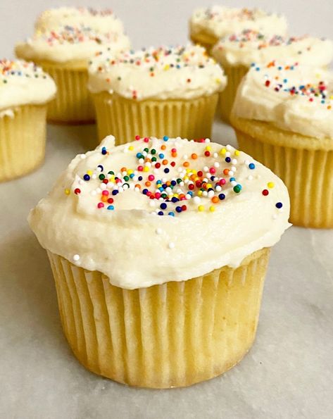 Cupcake Recipes With Sour Cream, Sour Cream Cupcakes Recipe, Vanilla Cupcakes With Sour Cream, Simple Vanilla Cupcake Recipe, Small Batch Vanilla Cupcakes 12, Sour Cream Cupcakes, Vanilla Bean Cupcakes Moist, Recipes Using Sour Cream, Sour Cream Desserts