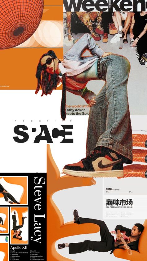 #art #aesthetic #mood #moodboards #orange #orangeaesthetic #stevelacy #nike #streetwear #streetstyle Fashion Magazine Streetwear, Mood Board Streetwear, Streetwear Moodboard Aesthetic, Street Wear Mood Board, Streetwear Magazine Layout, Nike Mood Board, Streetwear Fashion Magazine, Streetwear Brand Aesthetic, Orange Collage Aesthetic