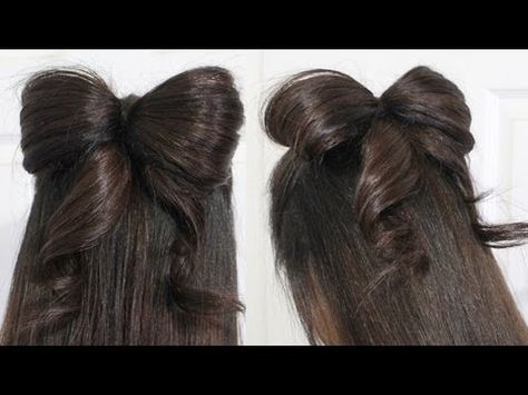 Bow Hairstyle Tutorial, Half Updo Hairstyles, Hair Bow Tutorial, Bow Hairstyle, Step By Step Hairstyles, Medium Long Hair, Ribbon Hair, Half Up Hair, Great Hair