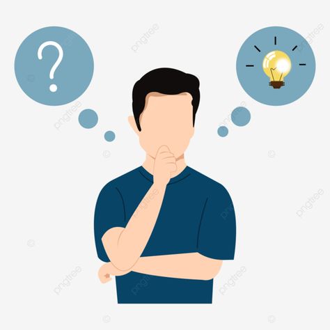 A Person Thinking Picture, Thinking Cartoon Character, Thinking Pictures Cartoon, Man Illustration Character, Cartoon Man Character, Thinking Character, Question Logo, Thinking Cartoon, Confused Person