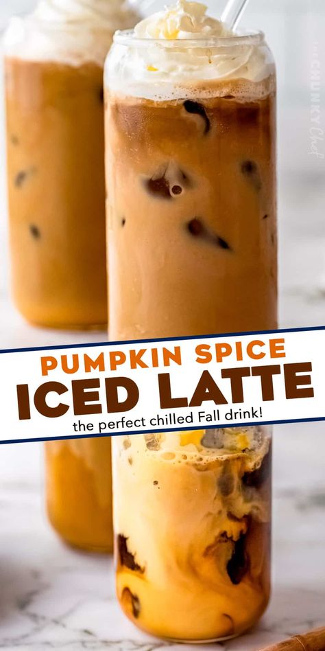 Essen, Iced Pumpkin Spice Latte Starbucks, Pumpkin Spice Iced Latte, Iced Pumpkin Spice Latte, Iced Lattes, Starbucks Pumpkin Spice Latte, Pumpkin Spiced Latte Recipe, Homemade Pumpkin Spice, Copycat Starbucks Recipes