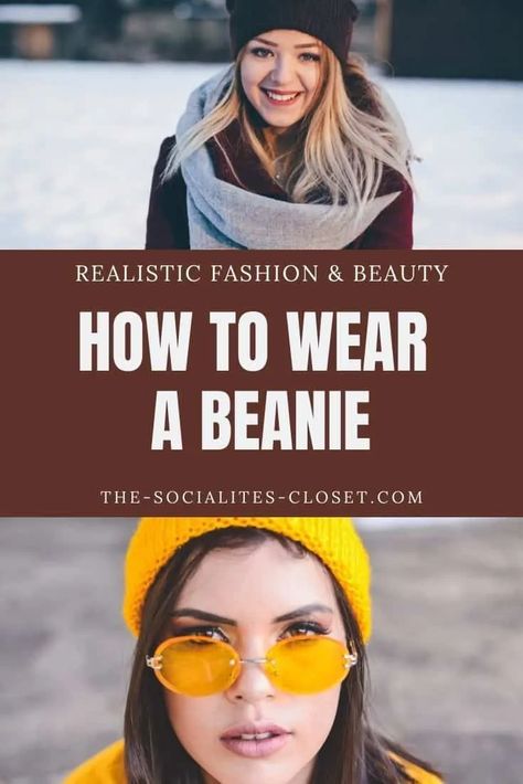 Wearing Beanies Women, How To Wear Carhartt Beanie Women, Woman Beanie Outfits, Styling A Beanie Women, How To Wear Hair With A Beanie, Cute Beanies For Women, Short Hair And Beanies Winter, How To Look Good In A Beanie, Hats For Winter Women