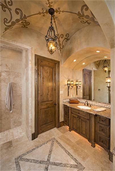 details in the ceiling ... notice the lights under the sink lighting up the floor - must have! Tuscan Design Kitchen, Rustic Italian Home, Tuscan Bathroom, Tuscany Decor, Kalay, Tuscan Design, Rustic Italian, Mediterranean Home Decor, Tuscan House